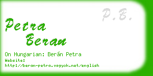 petra beran business card